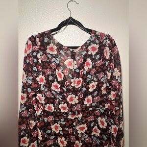 Forever 21 Multicolor Floral Long Sleeve Dress Size 1X
